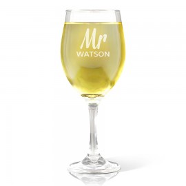 Mr Design Engraved Wine Glass