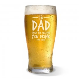 Reasons You Drink Engraved Standard Beer Glass