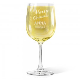 [US-Only] Merry Christmas Engraved Wine Glass