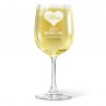Mom in Heart Engraved Wine Glass